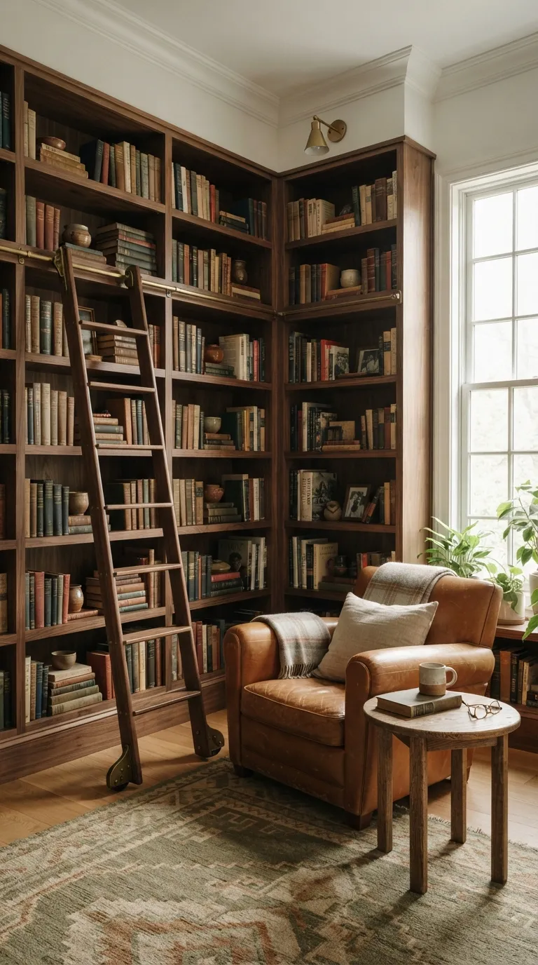 librarian home aesthetic Start With Tall Bookshelves