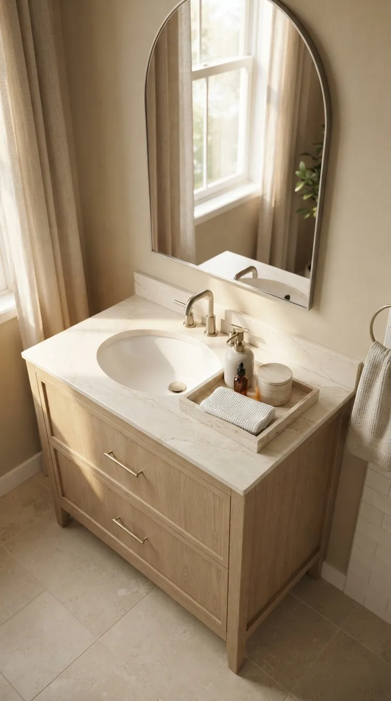 minimalist bathroom storage ideas Keep Counter Storage Inside a Tray