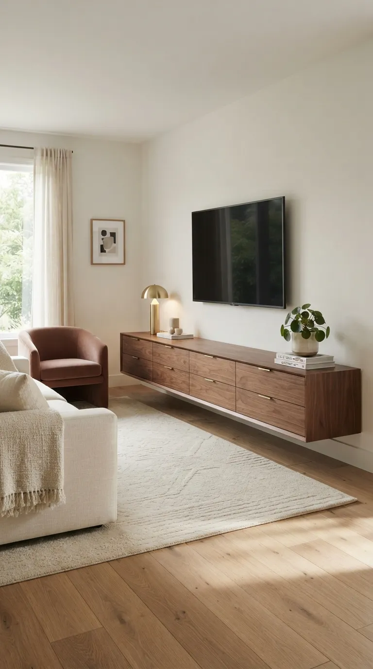 minimalist tv stand ideas Asymmetrical Display