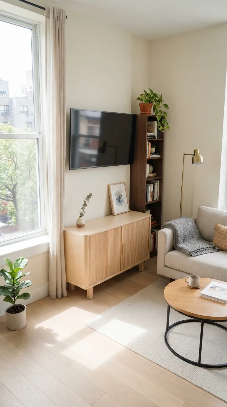 minimalist tv stand ideas Compact Apartment Console