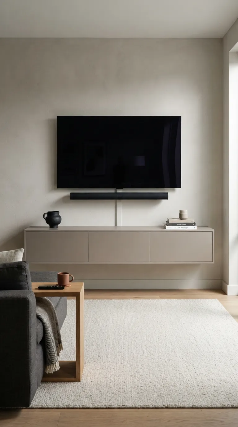 minimalist tv stand ideas Hidden Cable Design