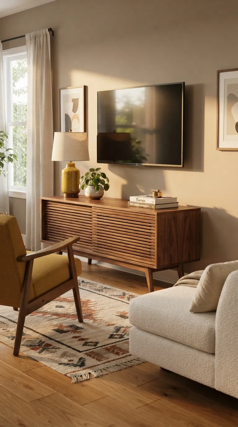minimalist tv stand ideas Mid-Century Low Profile