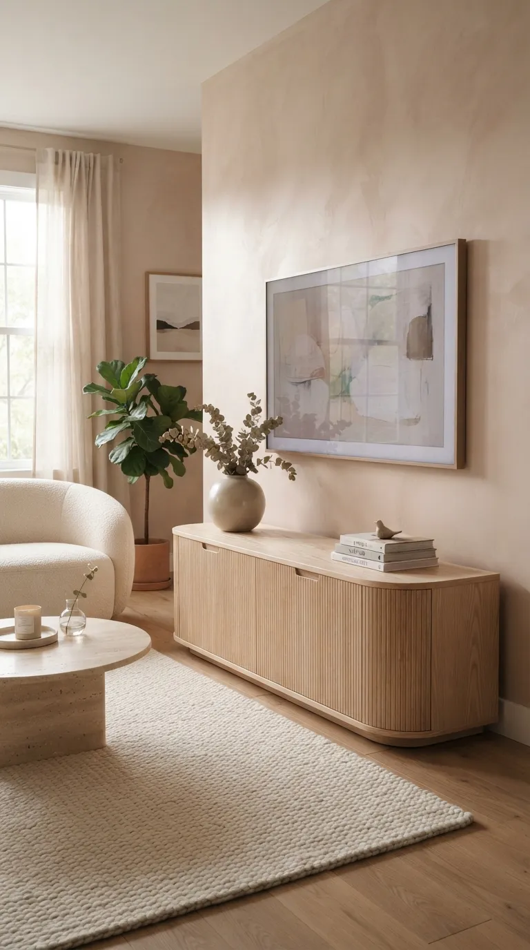 minimalist tv stand ideas Soft Curved Console