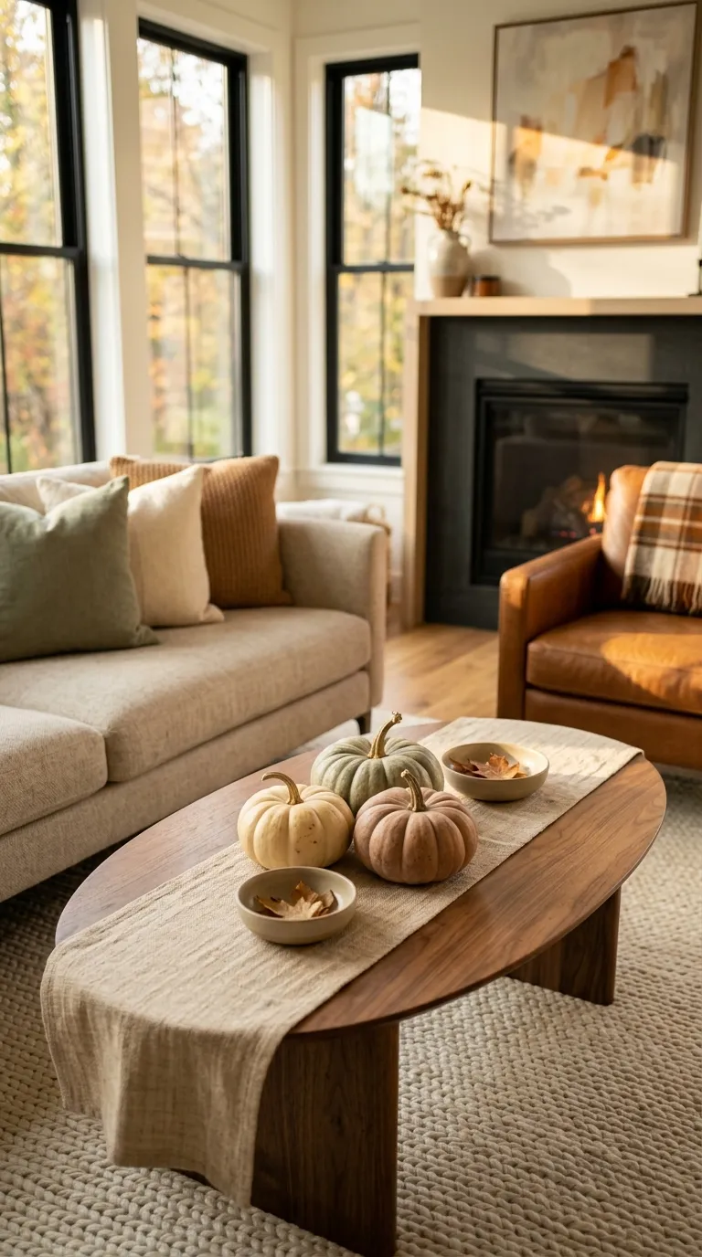 modern coffee table centerpiece ideas Autumn Pumpkin Cluster