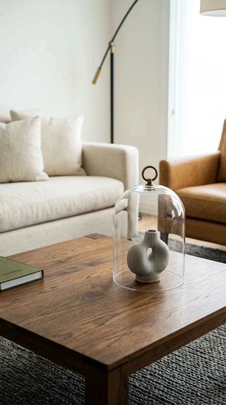 modern coffee table centerpiece ideas Geometric Glass Cloche