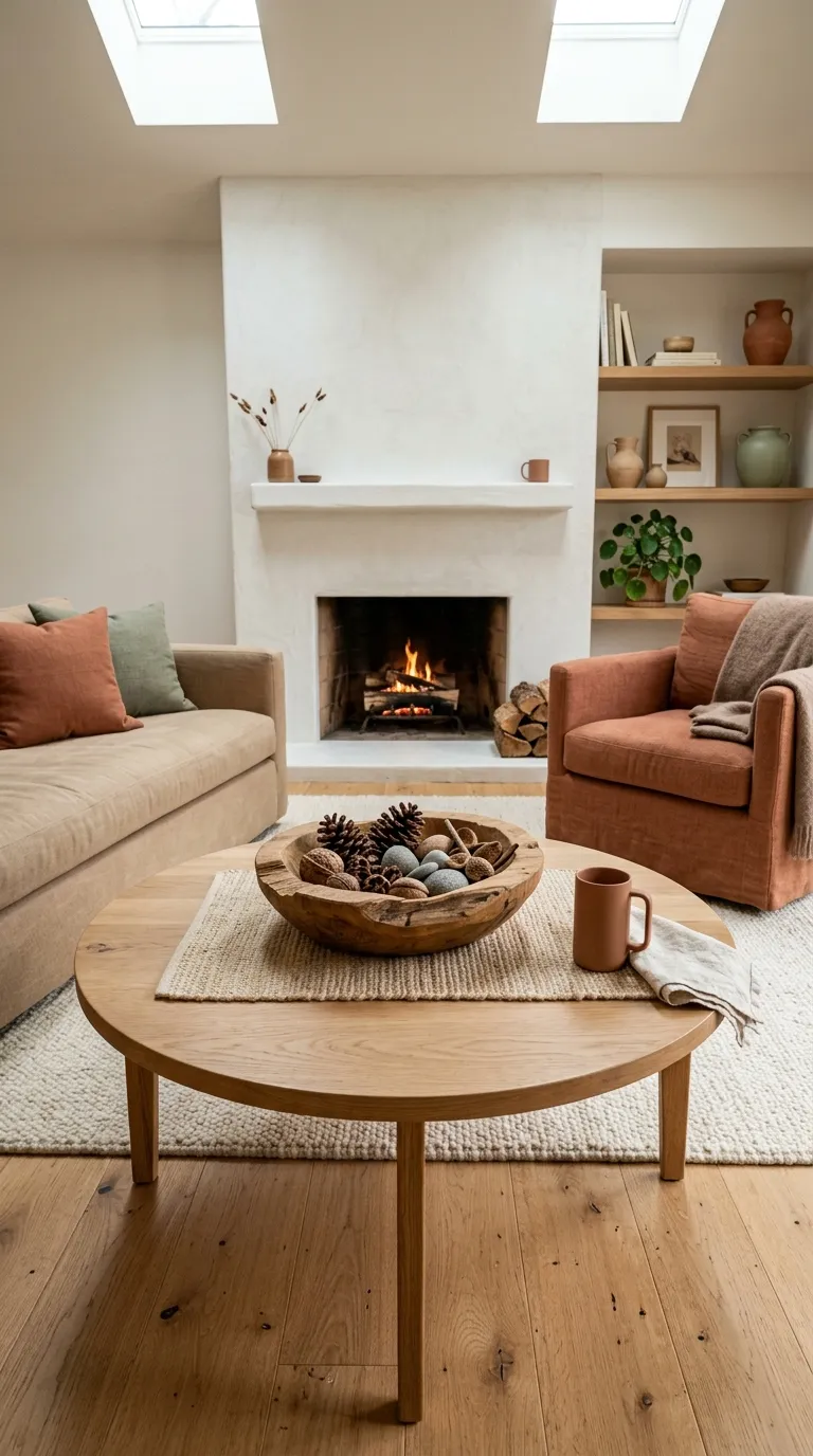 modern coffee table centerpiece ideas Natural Wood Accent