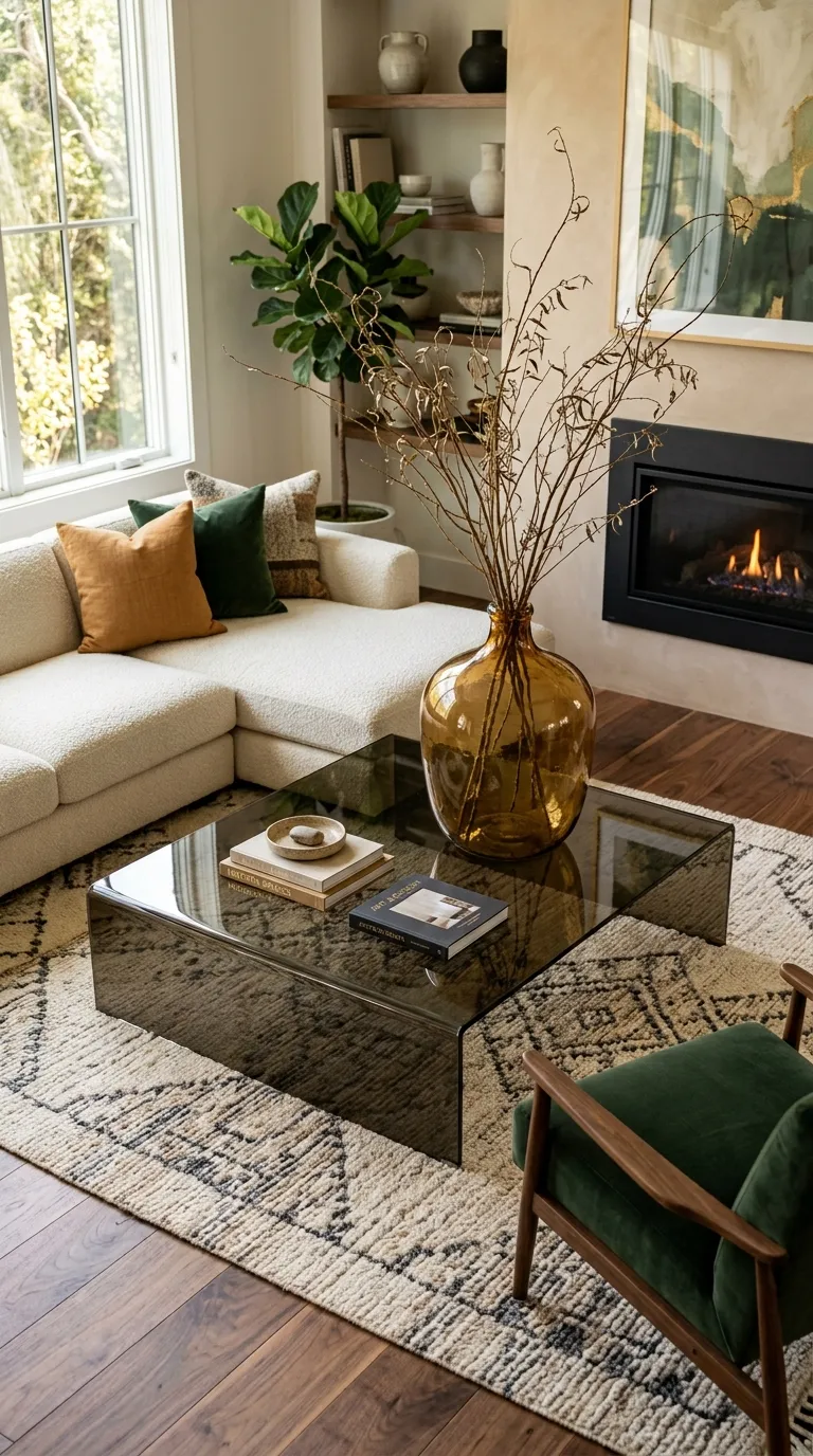 modern coffee table centerpiece ideas Oversized Glass Vase
