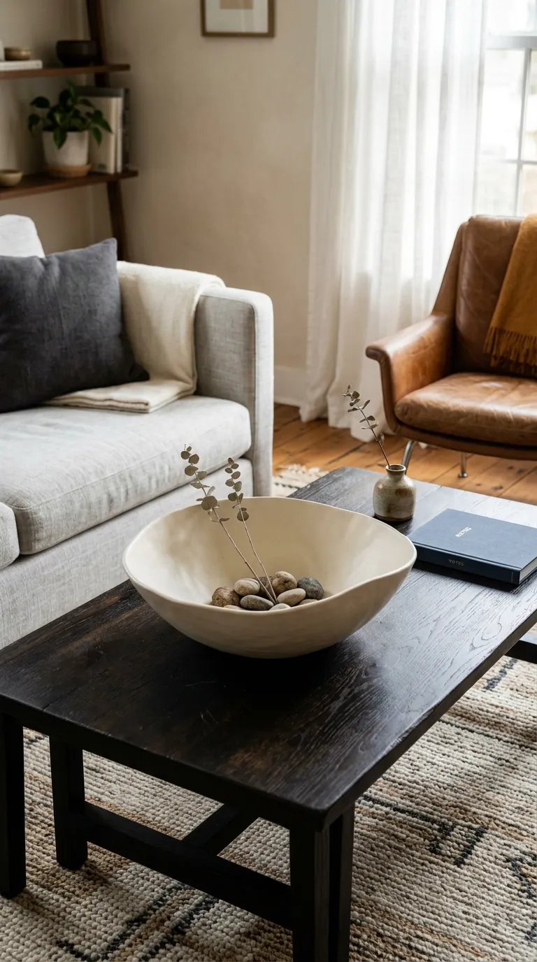 modern coffee table centerpiece ideas Sculptural Bowl Moment
