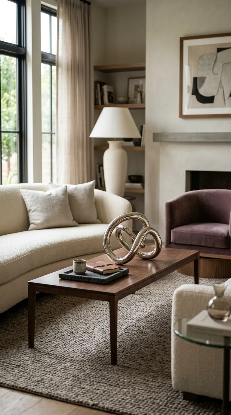 modern coffee table centerpiece ideas Sculptural Metal Piece