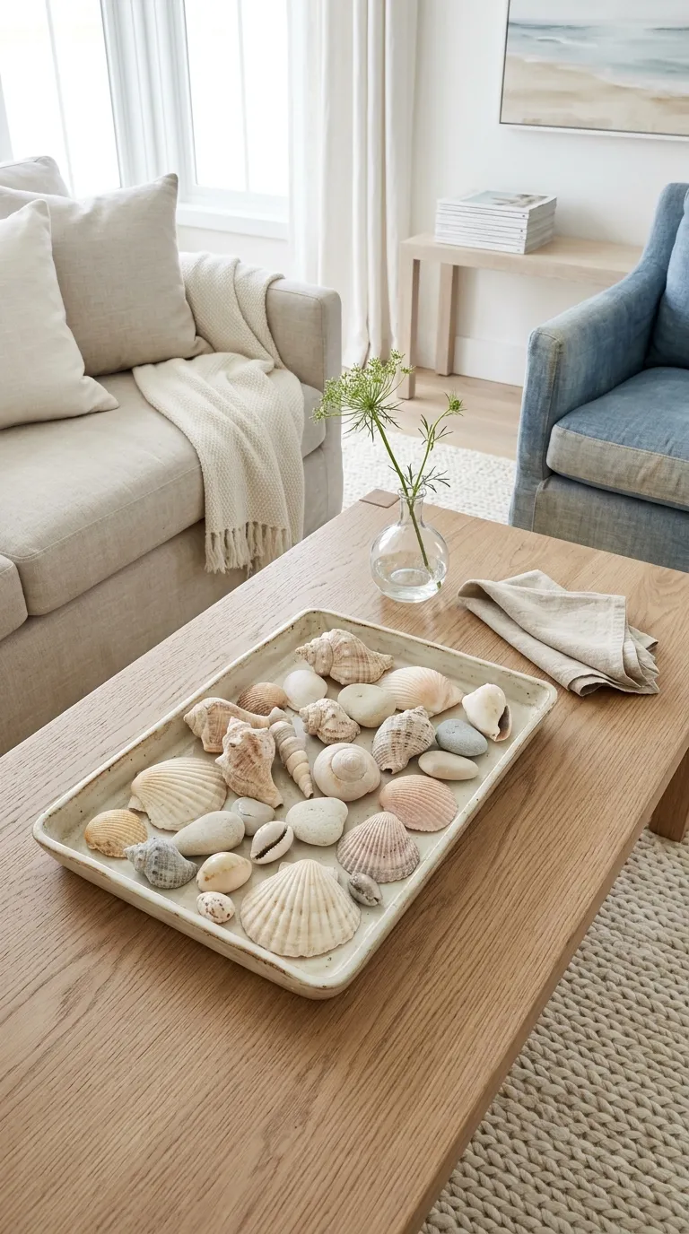 modern coffee table centerpiece ideas Summer Shell Display