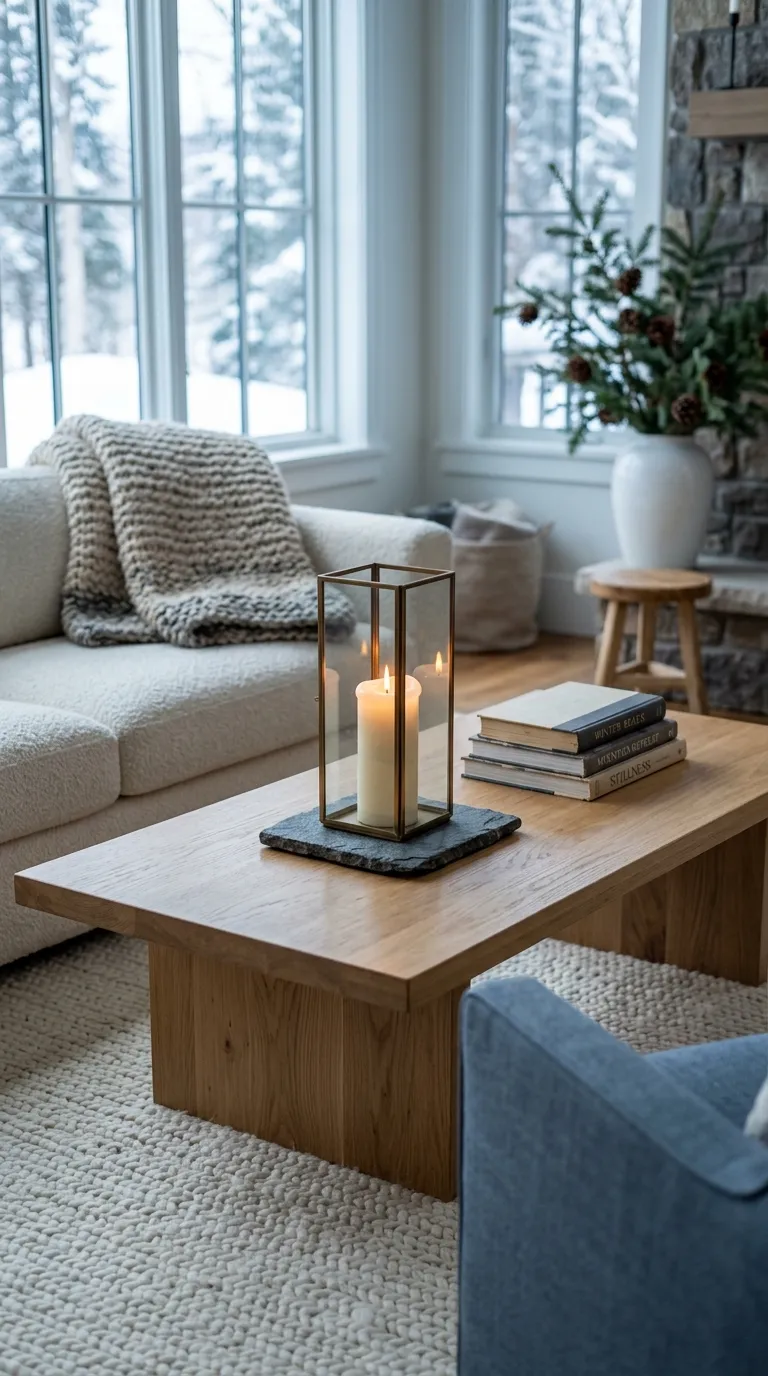 modern coffee table centerpiece ideas Winter Candle Lantern