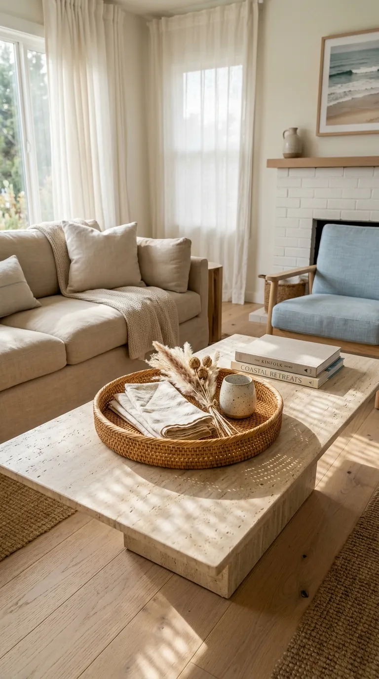 modern coffee table centerpiece ideas Woven Basket Centerpiece
