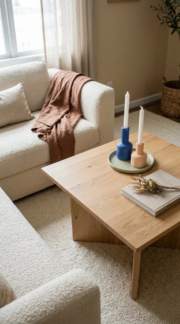 modern coffee table decor on a budget Colorful Candle Pair