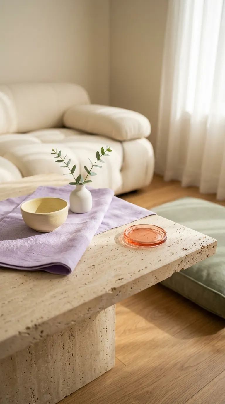 modern coffee table decor on a budget Folded Linen Detail