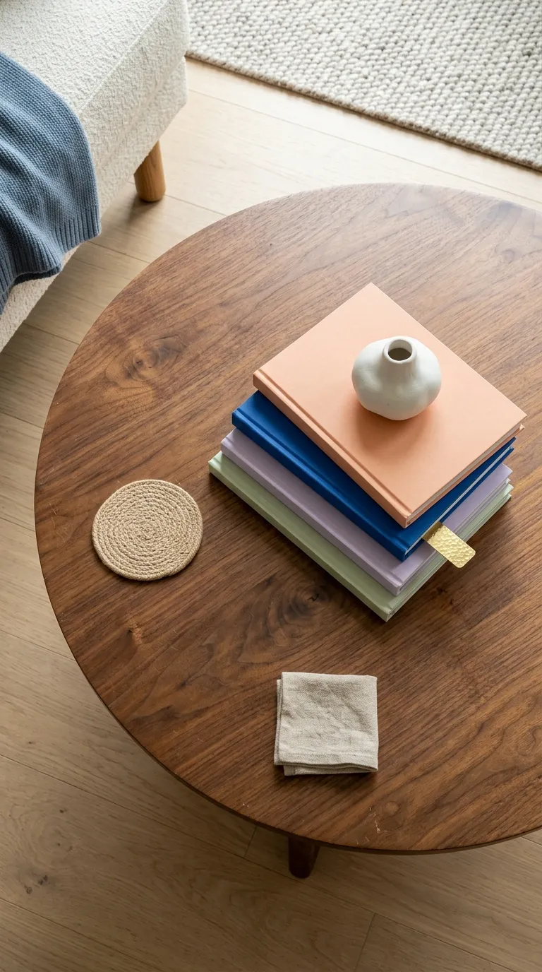 modern coffee table decor on a budget Rainbow Book Stack