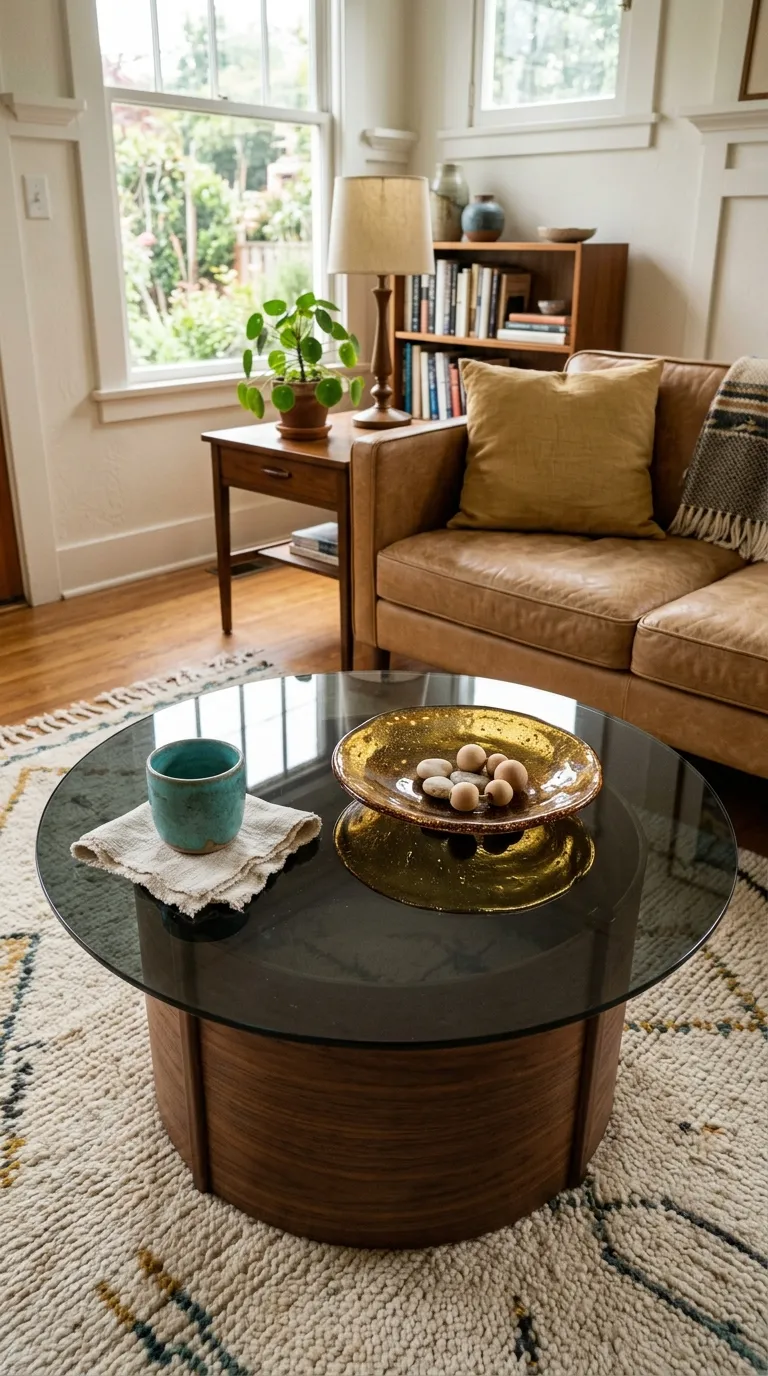modern coffee table decor on a budget Retro Glass Dish