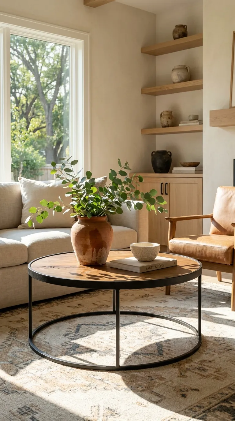 modern farmhouse coffee table decor ideas Bring In Fresh Greenery