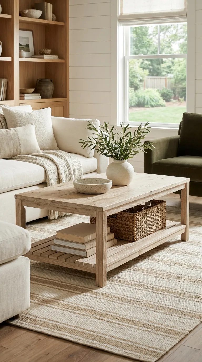 modern farmhouse coffee table decor ideas Build A Two-Tier Display