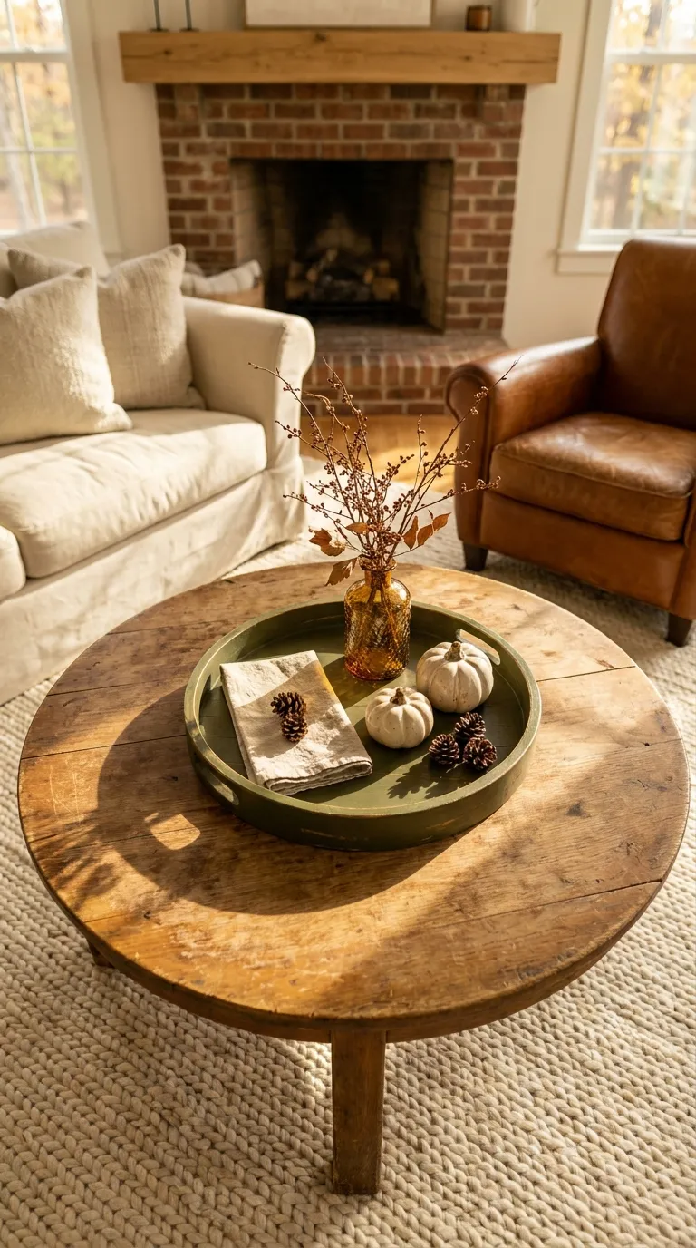 modern farmhouse coffee table decor ideas Create A Seasonal Tray