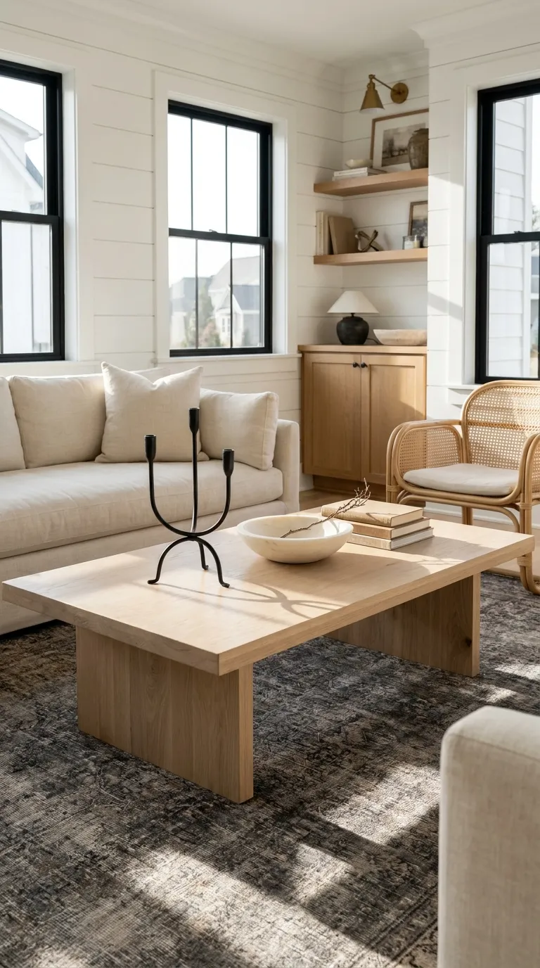 modern farmhouse coffee table decor ideas Use A Black Accent