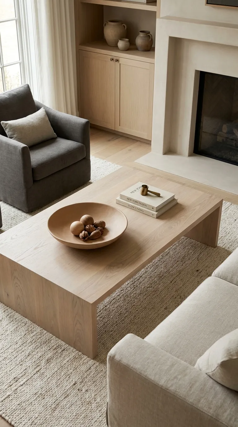 modern farmhouse coffee table decor ideas Use A Sculptural Bowl