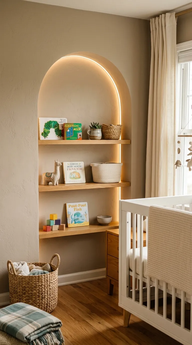 modern nursery decor ideas Arched Wall Nook