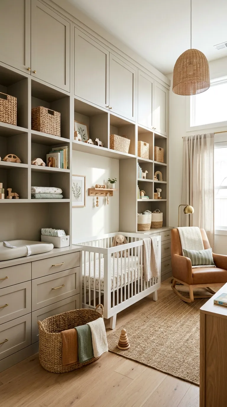 modern nursery decor ideas Built-In Storage
