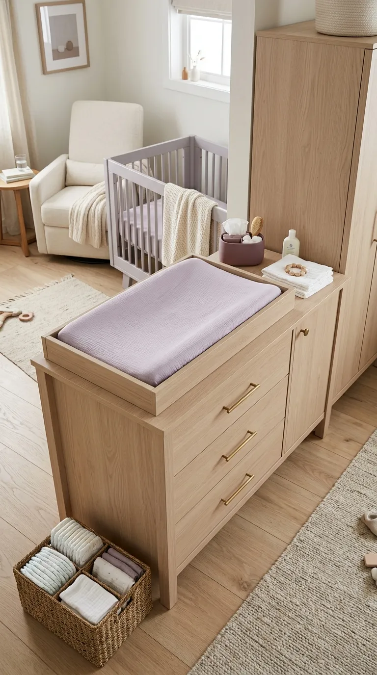 modern nursery decor ideas Hidden Changing Station