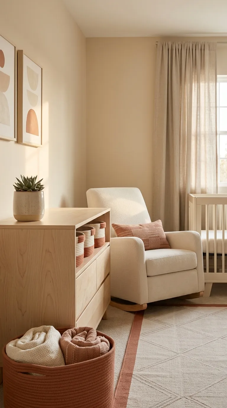 modern nursery decor ideas Muted Terracotta Touches