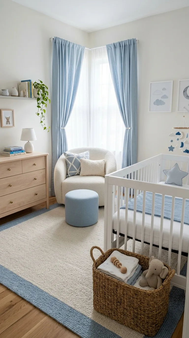 modern nursery decor ideas Soft Blue Accents