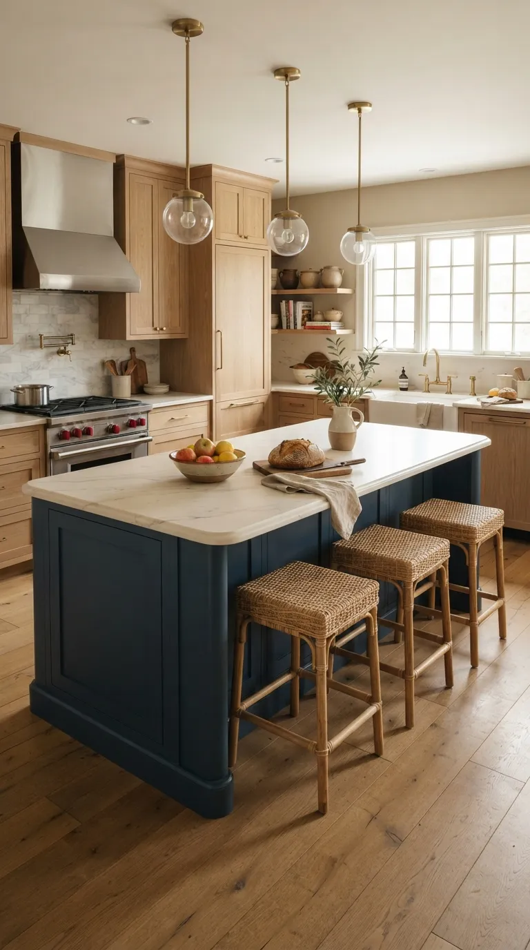 Moody Blue Kitchen Blue Island As A Focal Point