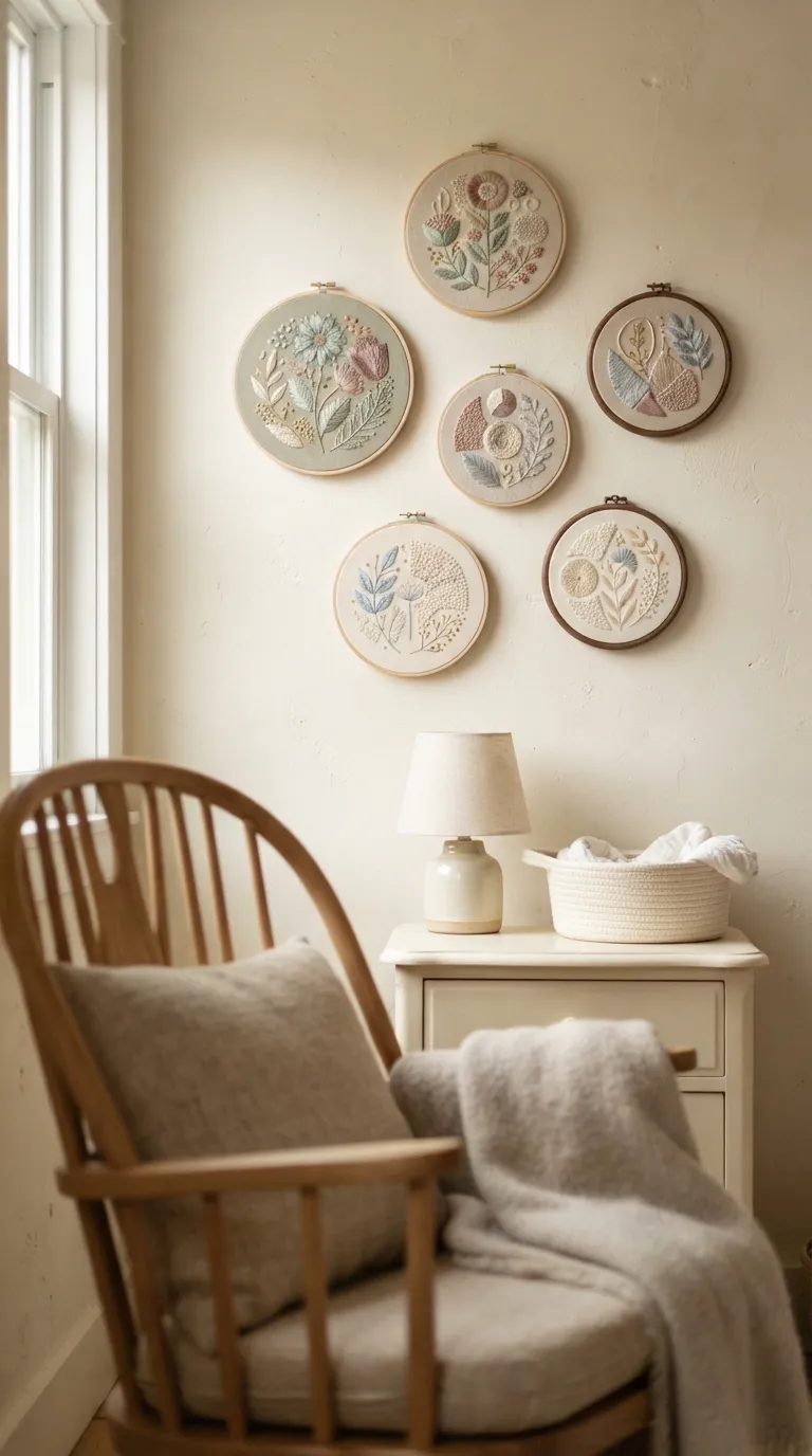 nursery wall decor ideas Fabric Hoop Gallery