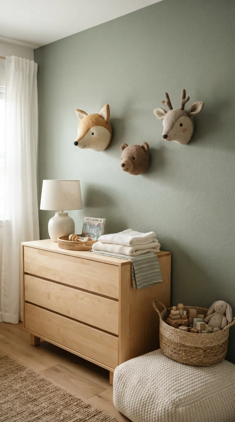 nursery wall decor ideas Felt Animal Heads