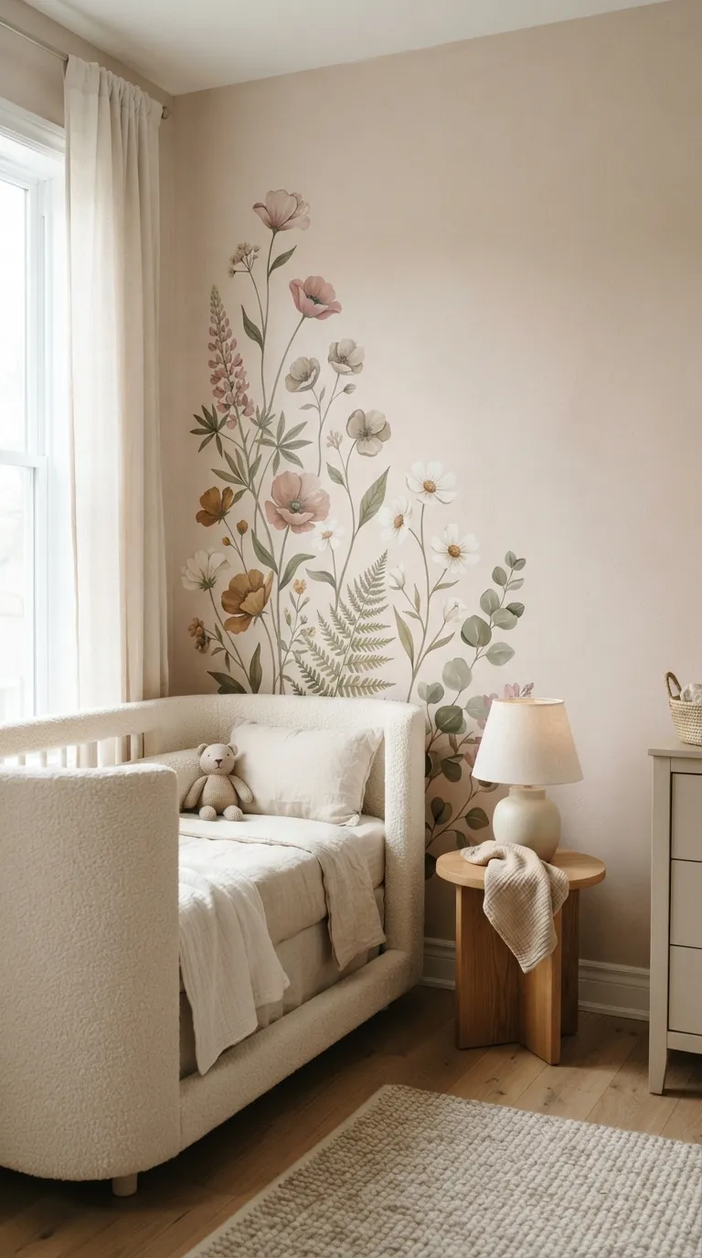 nursery wall decor ideas Oversized Floral Decal