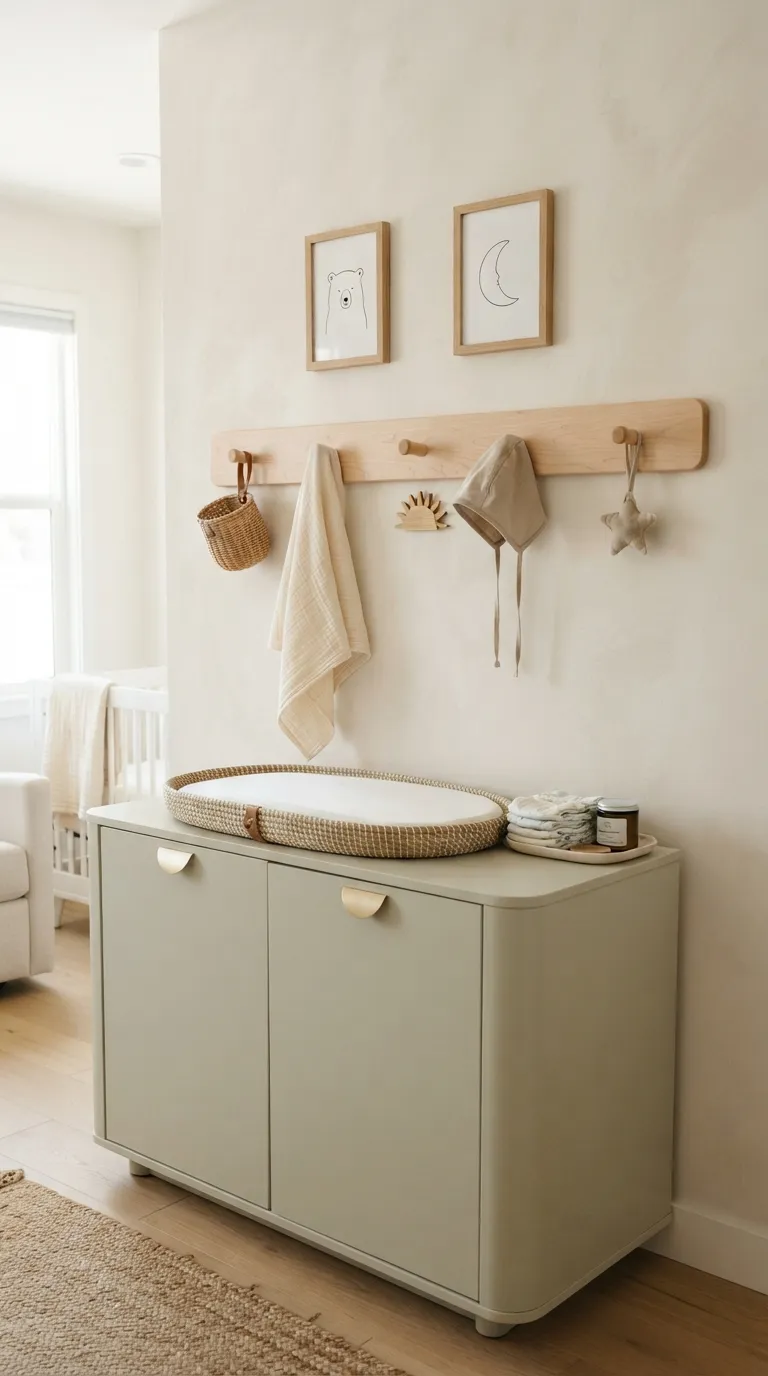 nursery wall decor ideas Wooden Peg Rail