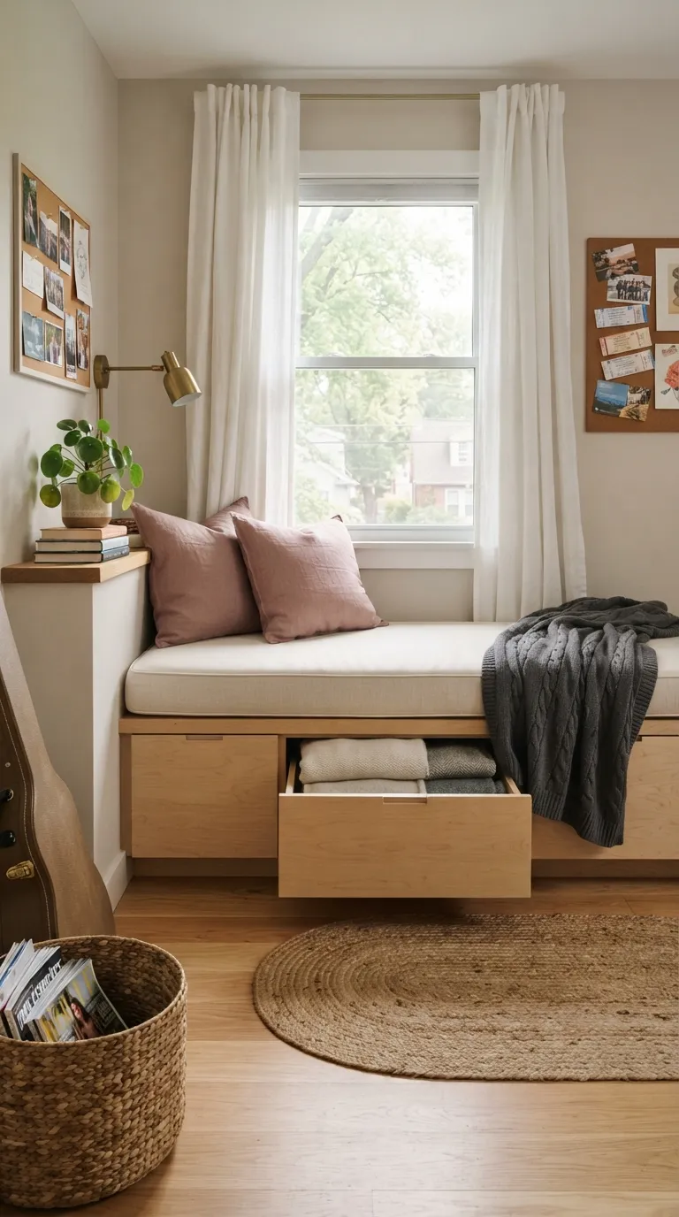 room ideas for teens cozy Plush Window Seat