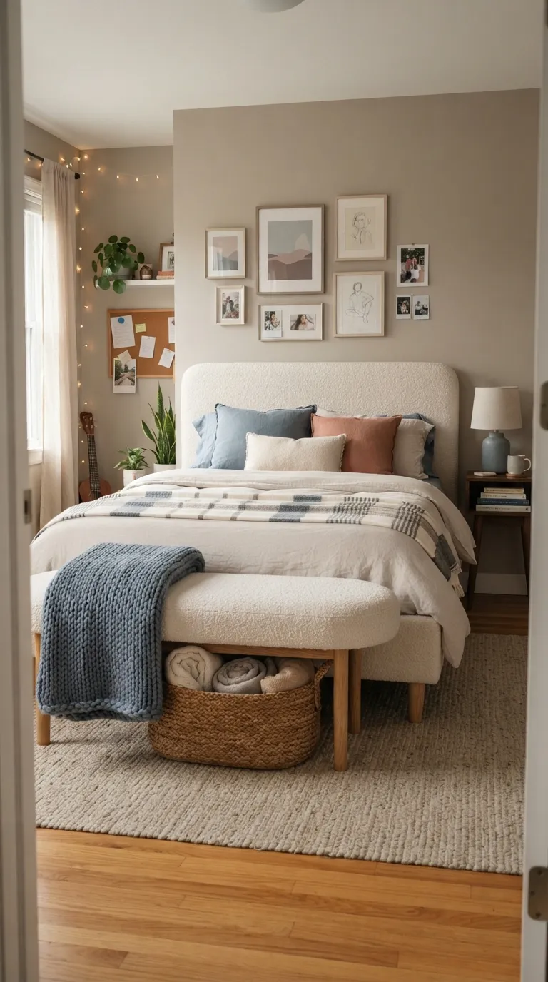 room ideas for teens cozy Soft Bedside Bench