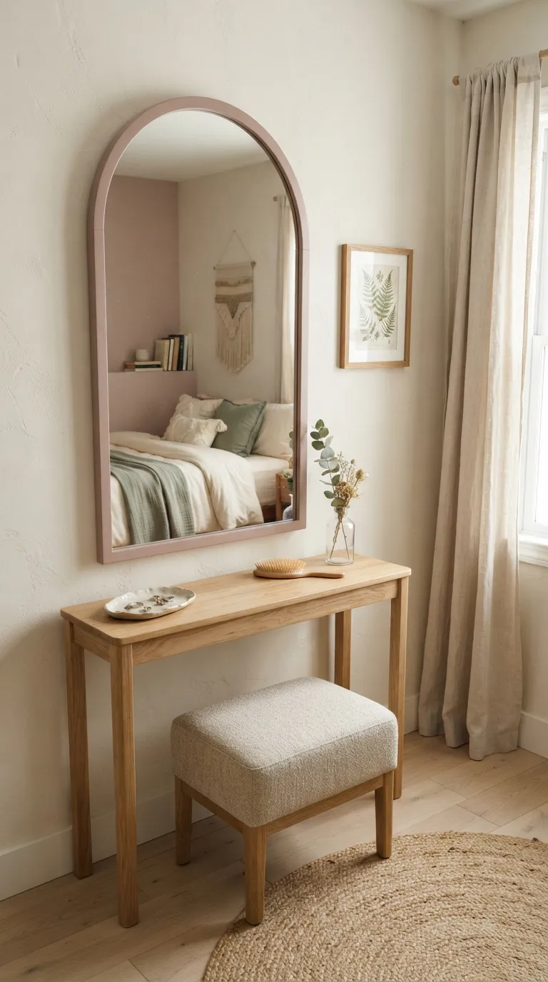 room ideas for teens pink Arched Pink Mirror
