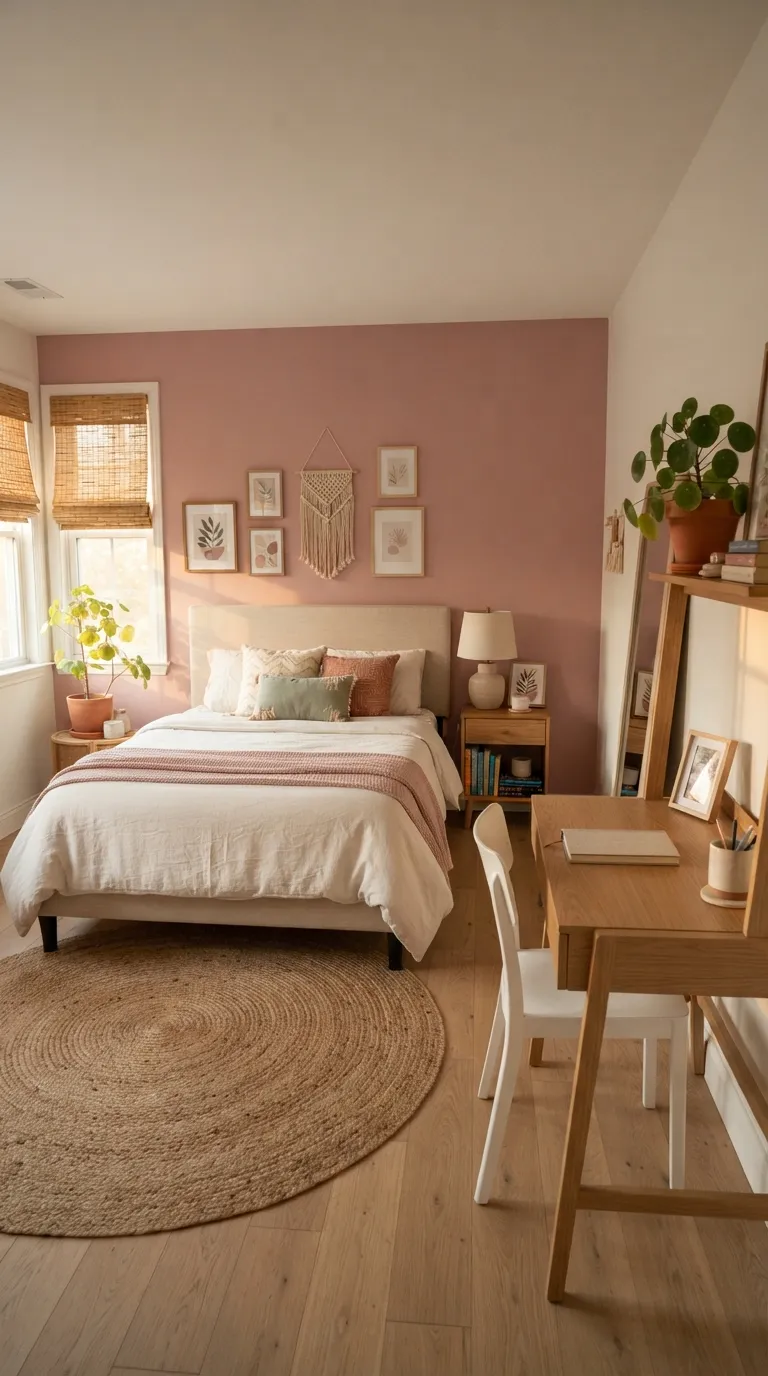 room ideas for teens pink Pink Accent Wall