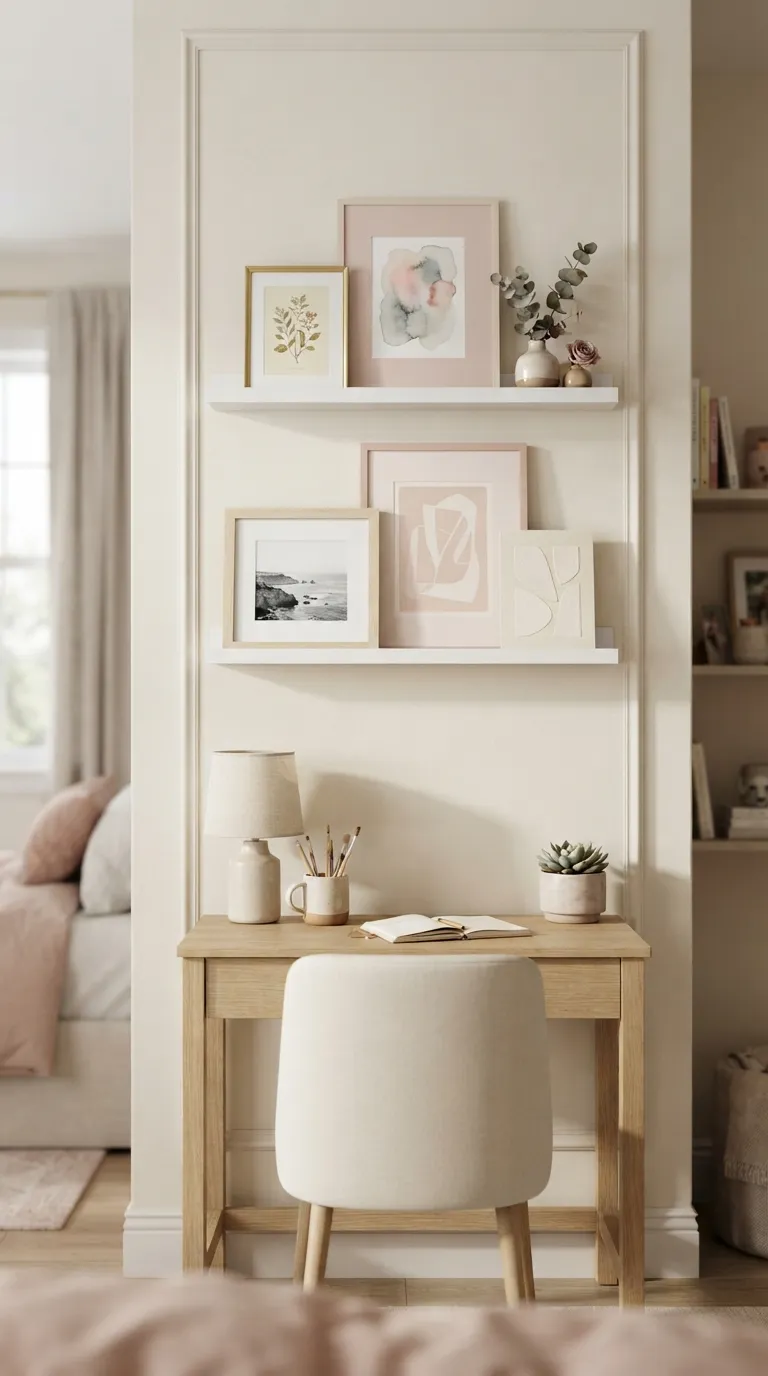 room ideas for teens pink Pink Picture Ledges