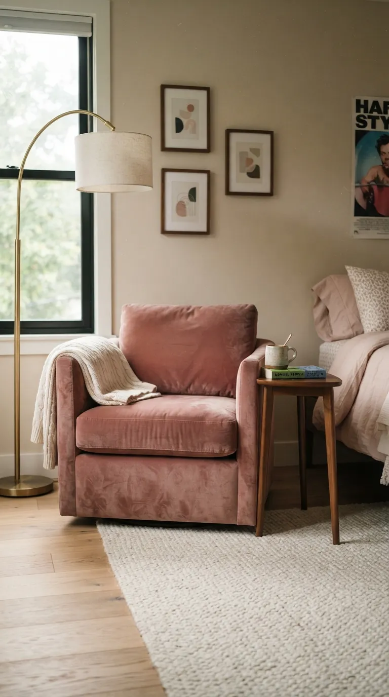 room ideas for teens pink Velvet Pink Chair