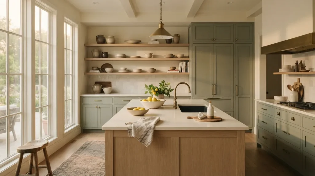 Sage Green and Cream Kitchen