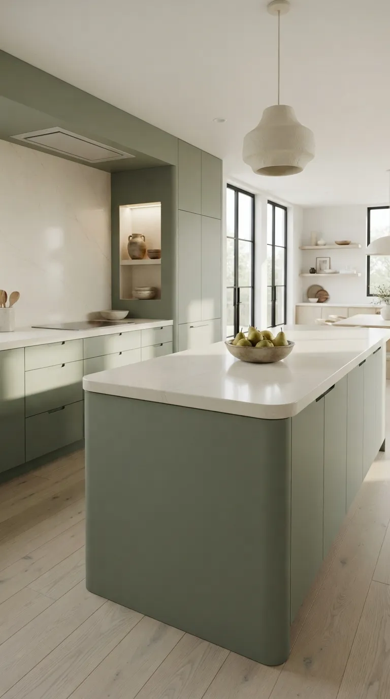 Sage Green and Cream Kitchen Modern Sage Green and Cream Kitchen