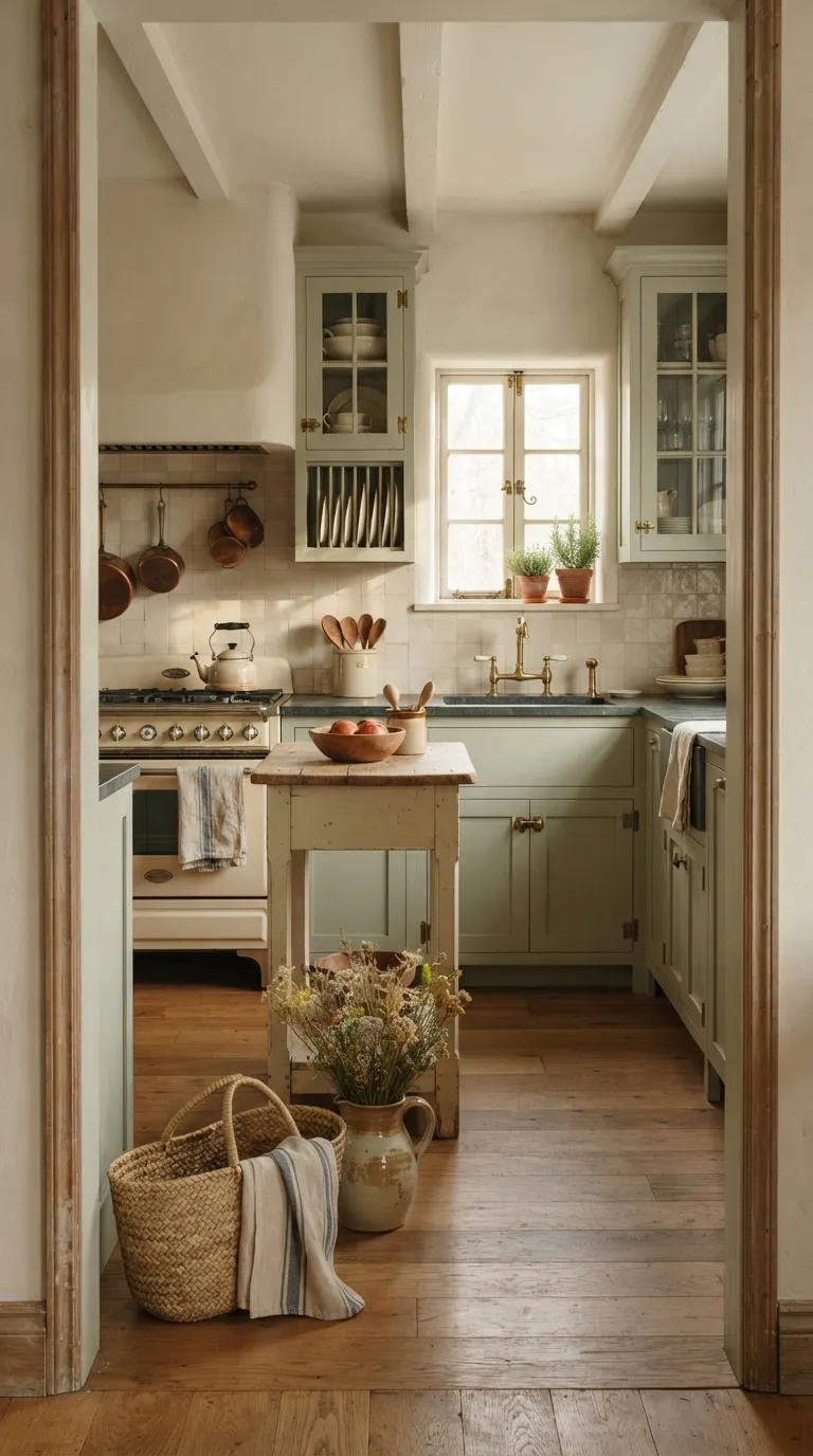 Sage Green and Cream Kitchen Sage Green and Cream Cottage Kitchen