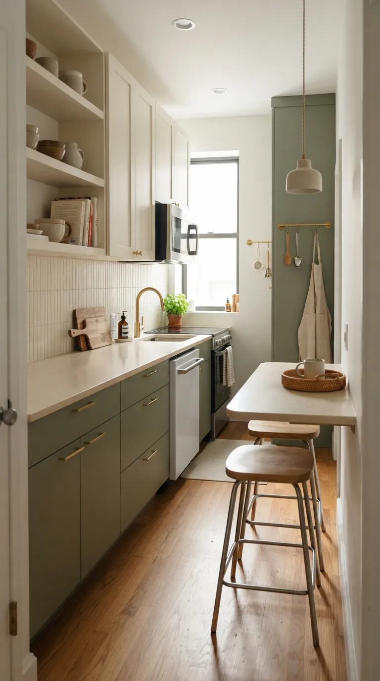 Sage Green and Cream Kitchen Small Sage Green and Cream Kitchen