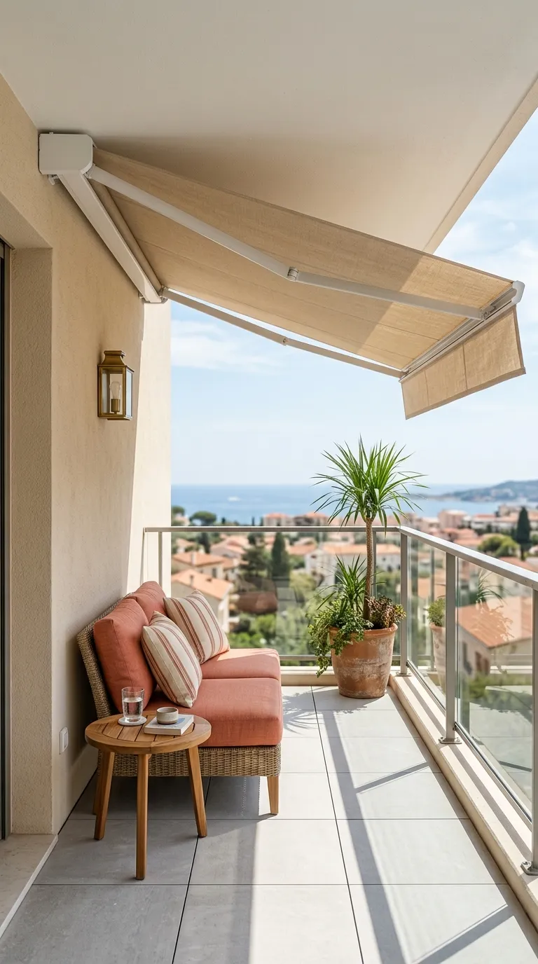 small apartment balcony decorating ideas Ceiling-Mounted Shade