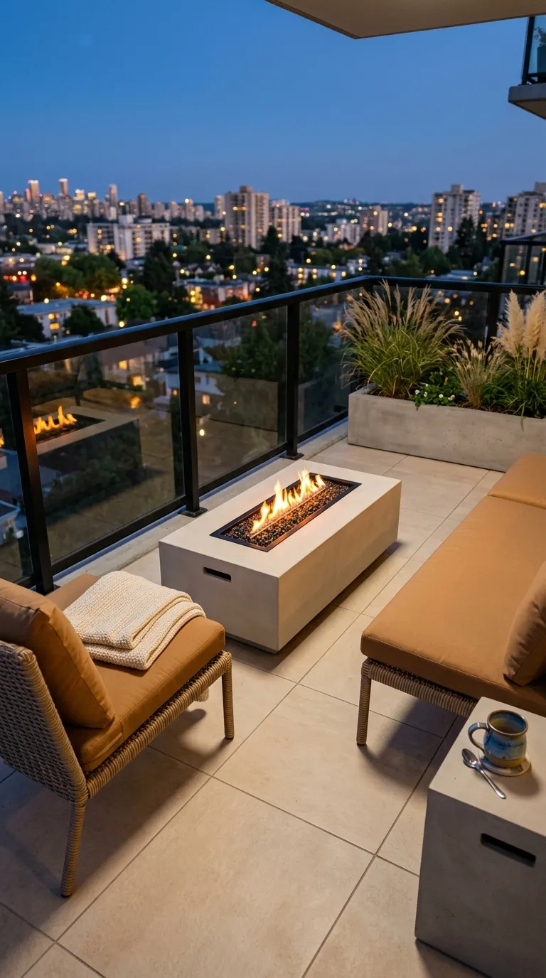 small apartment balcony decorating ideas Compact Fire Table