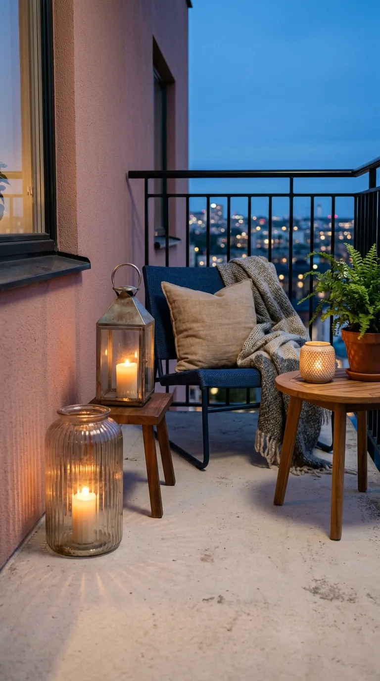 small apartment balcony decorating ideas Layered Lanterns