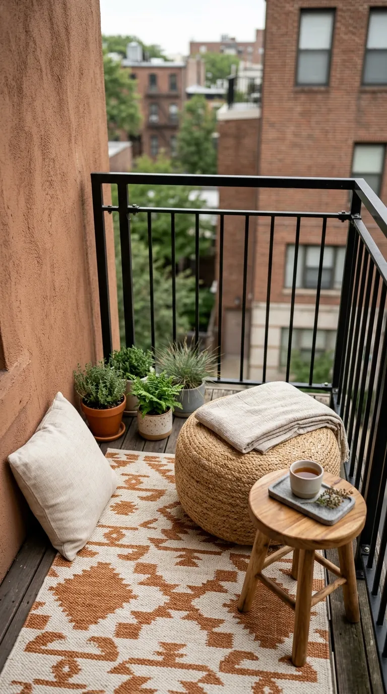 small apartment balcony decorating ideas Layered Outdoor Textures