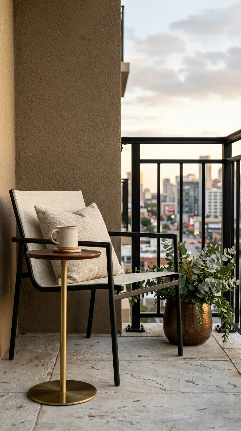 small apartment balcony decorating ideas Mixed Metal Details